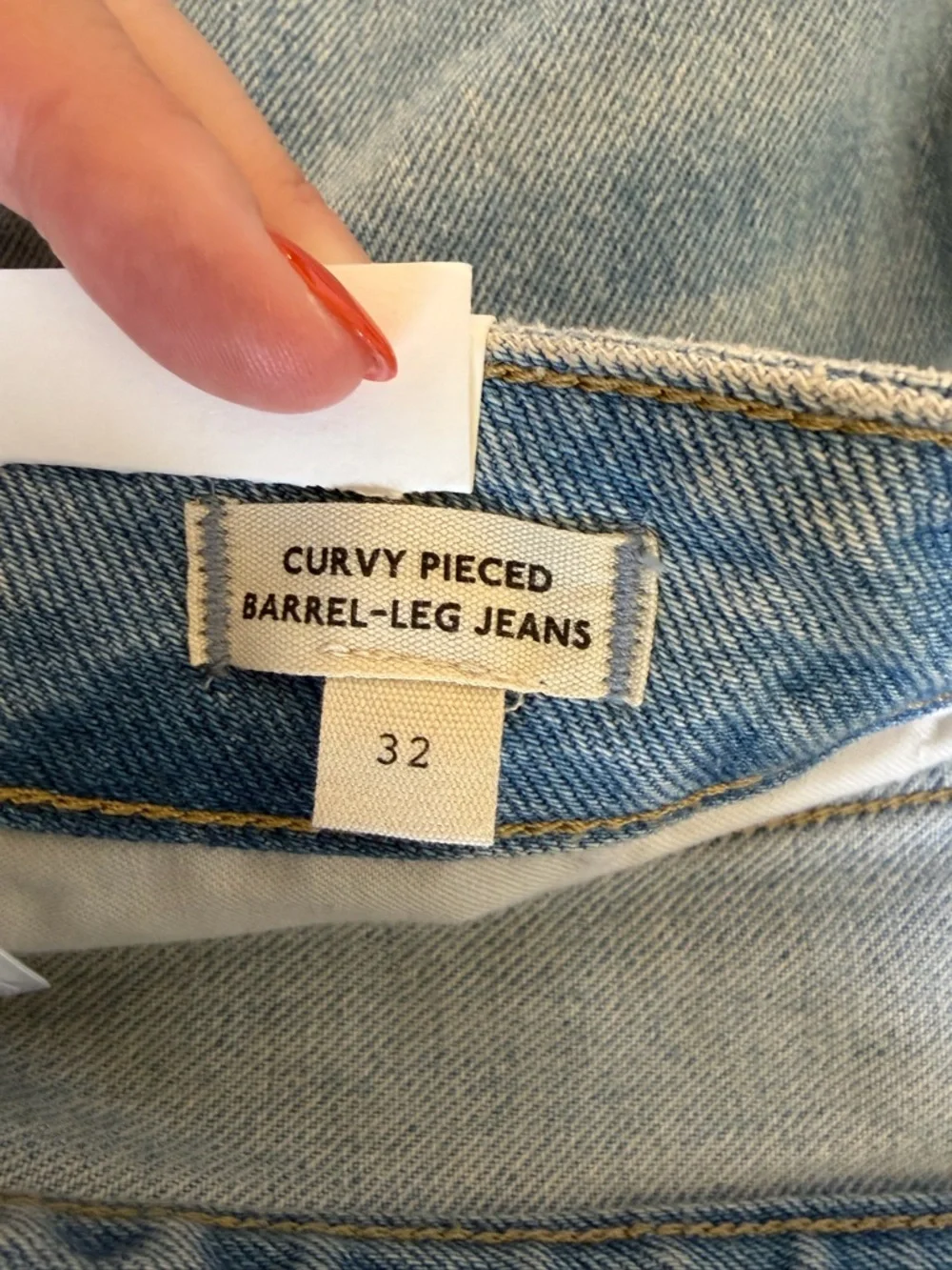 NWT Madewell Light Wash Curvy Pieced Barrel-Leg Jeans - Picture 4 of 5